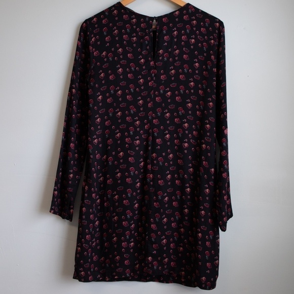 Zara Trafaluc black floral shift dress-M - Picture 6 of 6